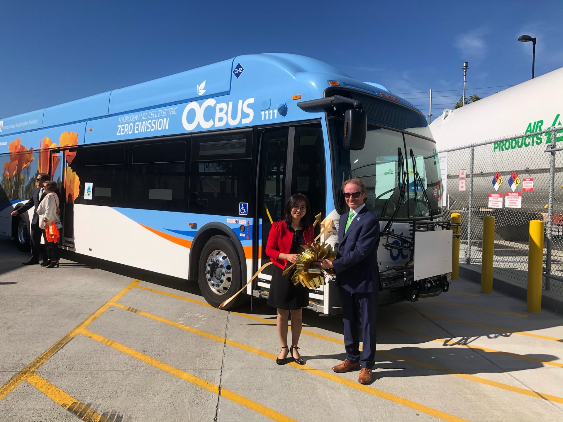 Tim at the OCTA hydrogen fuel cell bus ribbon cutting